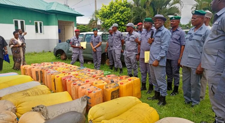 Customs Intercepts 64 Drums Of Petrol In Kwara 750x410 1